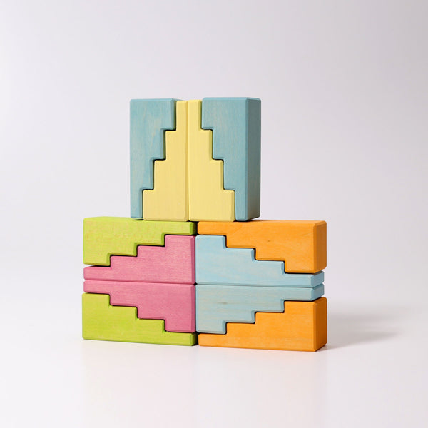 GRIMM'S Stepped Roofs Pastel - playhao - Toy Shop Singapore