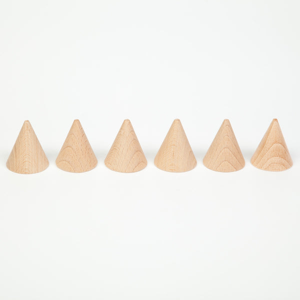 GRAPAT Cones x 6 Natural wood (divisible pack) - playhao - Toy Shop Singapore