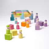 GRIMM'S Square, 36 Cubes, pastel - playhao - Toy Shop Singapore