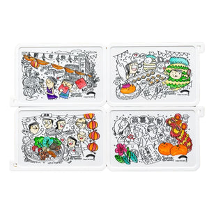 COLOUR ME MATS Timmy & Tammy Celebrating Lunar New Year Traditions (Colouring Mat Bundle) - playhao - Toy Shop Singapore