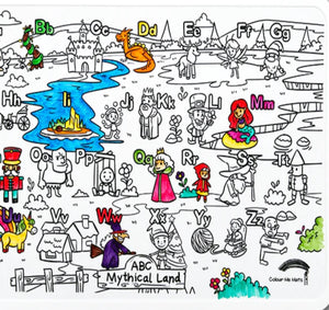 COLOUR ME MATS ABC Mythical Land (Colouring Mat Bundle) - playhao - Toy Shop Singapore
