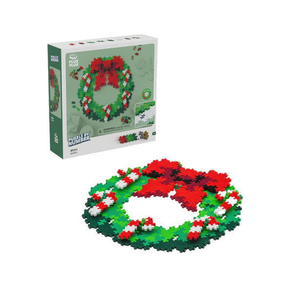 PLUS-PLUS Puzzle By Number - Christmas Wreath - playhao - Toy Shop Singapore