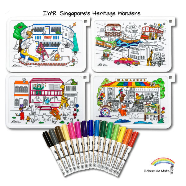 COLOUR ME MATS Timmy & Tammy Singapore's Heritage Wonders (Puzzle Mats) (Colouring Mat Bundle) - playhao - Toy Shop Singapore
