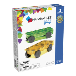 MAGNA-TILES Cars 2 Piece Expansion Set : Green & Yellow