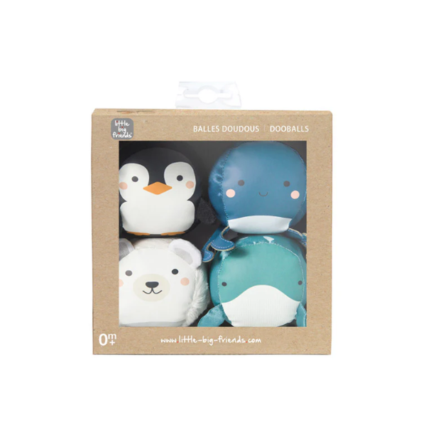 Little Big Friends Dooballs - Set of 4 plush balls - Ocean - playhao - Toy Shop Singapore