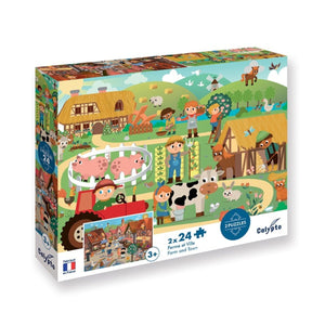 CALYPTO Puzzle 2*24 P - Ferme Et Ville - Richard Collingridge - playhao - Toy Shop Singapore
