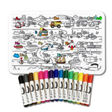 COLOUR ME MATS ABC Transportation Town (colouring Mat Bundle) - playhao - Toy Shop Singapore