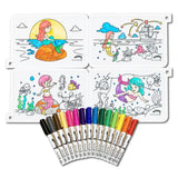 COLOUR ME MATS Mermaid on a Rock (Colouring Mat Bundle) - playhao - Toy Shop Singapore