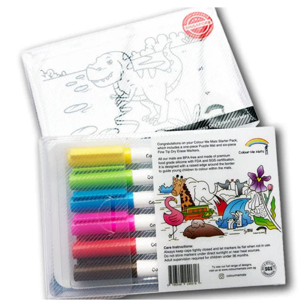 COLOUR ME MATS Puzzle Mat Starter Pack w/ 6pc Markers (Single Pack) - playhao - Toy Shop Singapore