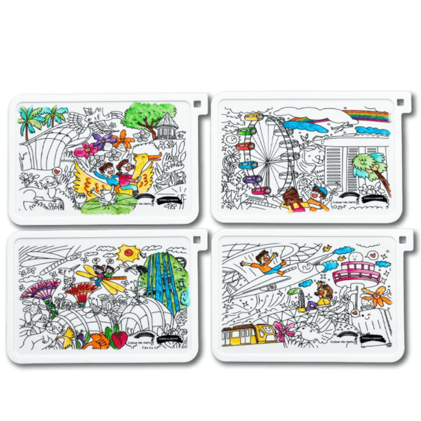 COLOUR ME MATS Timmy & Tammy Gardens to Skylines (Colouring Mat Bundle) - playhao - Toy Shop Singapore
