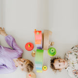 GRIMM'S Conical Tower neon - pink - playhao - Toy Shop Singapore