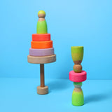 GRIMM'S Small Conical Tower neon - pink - playhao - Toy Shop Singapore