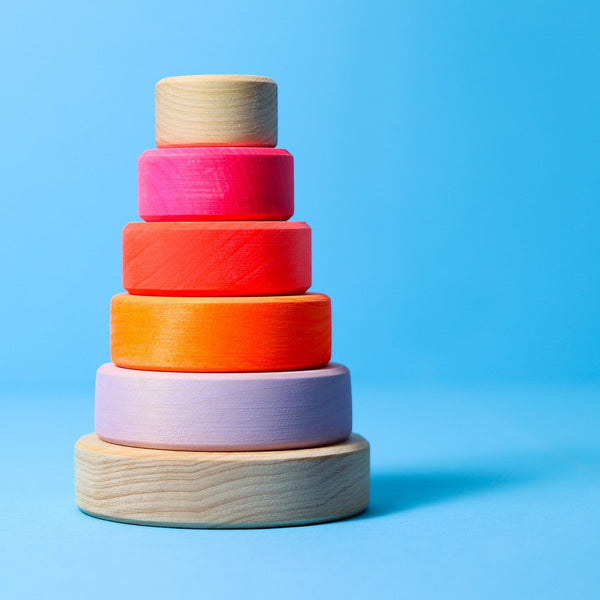 GRIMM'S Small Conical Tower neon - pink - playhao - Toy Shop Singapore