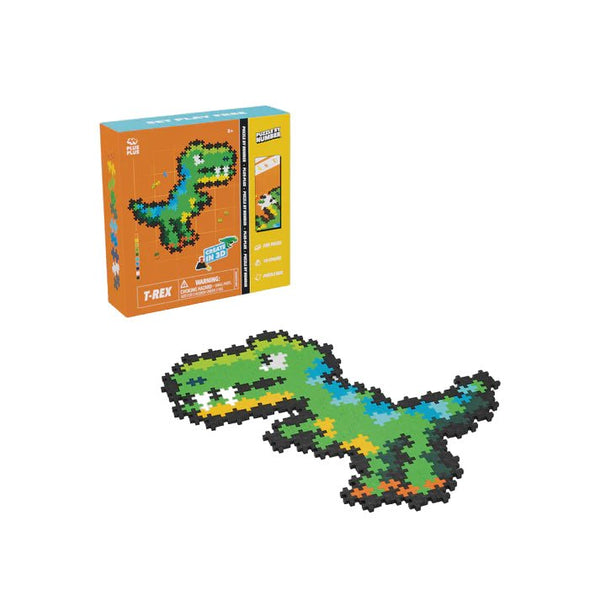 PLUS - PLUS Puzzle By Number T - Rex 250 pcs - playhao - Toy Shop Singapore