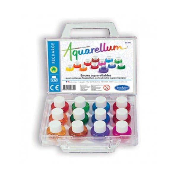 SENTOSPHERE VALISETTE 12 ENCRES - Watercolours from Aquarellum 12 bottles set - playhao - Toy Shop Singapore