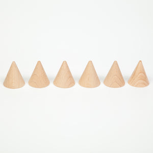 GRAPAT Cones x 6 Natural wood (divisible pack) - playhao - Toy Shop Singapore