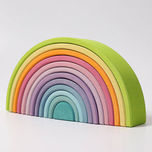 GRIMM'S 12 Piece Rainbow Large Pastel / Tunnel - playhao - Toy Shop Singapore