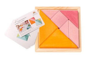 GRIMM'S Creative Set Tangram incl templates, orange-pink - playhao - Toy Shop Singapore
