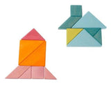 GRIMM'S Creative Set Tangram incl templates, orange-pink - playhao - Toy Shop Singapore