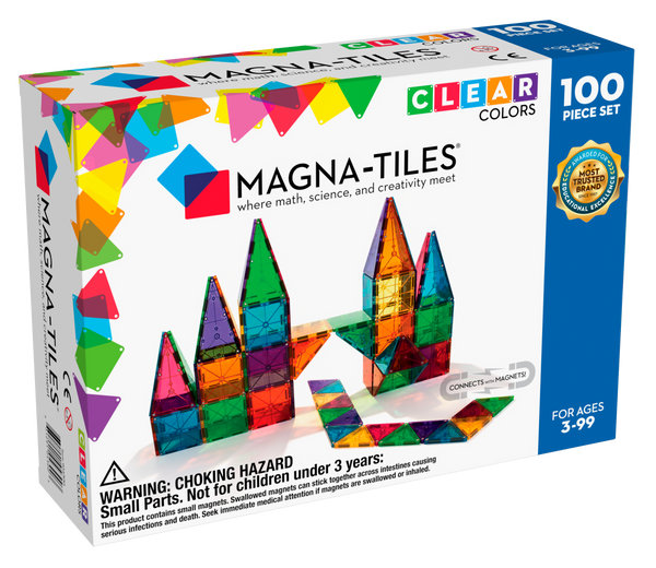MAGNA-TILES Classic Clear Colors 100 Piece Set