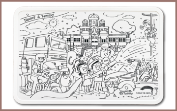 COLOUR ME MATS Timmy & Tammy At Central Fire Station (Colouring Mats Bundle) - playhao - Toy Shop Singapore
