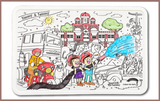 COLOUR ME MATS Timmy & Tammy At Central Fire Station (Colouring Mats Bundle) - playhao - Toy Shop Singapore