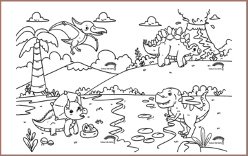 COLOUR ME MATS Land of Dinosaurs (Colouring Mat Bundle)