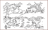 COLOUR ME MATS Land of Dinosaurs (Colouring Mat Only) - playhao - Toy Shop Singapore