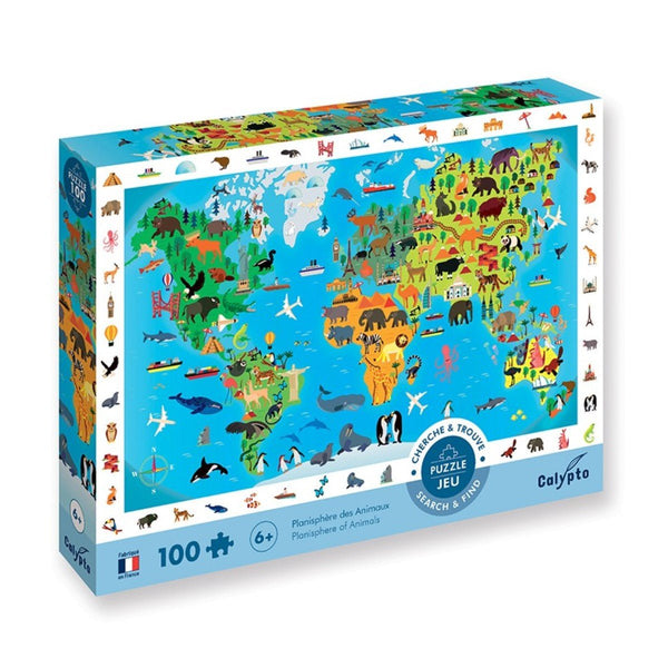 CALYPTO PUZZLE 100 P - Planisphere des Animaux - Planisphere of Animals - playhao - Toy Shop Singapore