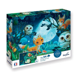CALYPTO PUZZLE 2*24 P - Au Clair de Lune - At the Moonlight - playhao - Toy Shop Singapore