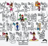 COLOUR ME MATS ABC Occupations (colouring Mat Bundle) - playhao - Toy Shop Singapore