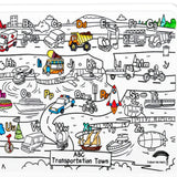 COLOUR ME MATS ABC Transportation Town (colouring Mat Bundle) - playhao - Toy Shop Singapore