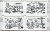 COLOUR ME MATS Emergency & Construction Vehicles (Colouring Mat Bundle) - playhao - Toy Shop Singapore