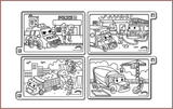 COLOUR ME MATS Emergency & Construction Vehicles (Colouring Mat Bundle) - playhao - Toy Shop Singapore
