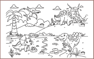 COLOUR ME MATS Land of Dinosaurs (Colouring Mat Bundle) - playhao - Toy Shop Singapore