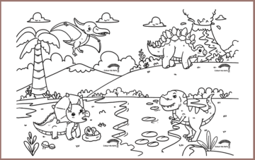 COLOUR ME MATS Land of Dinosaurs (Colouring Mat Bundle) - playhao - Toy Shop Singapore