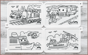 COLOUR ME MATS Passenger & Logistics Vehicles (Colouring Mat Bundle) - playhao - Toy Shop Singapore