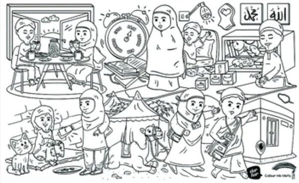 COLOUR ME MATS The Five Pillars (Colouring Mat Only) - playhao - Toy Shop Singapore
