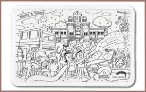 COLOUR ME MATS Timmy & Tammy At Central Fire Station (Colouring Mats Bundle) - playhao - Toy Shop Singapore