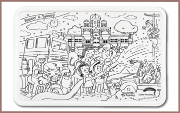 COLOUR ME MATS Timmy & Tammy At Central Fire Station (Colouring Mats Bundle) - playhao - Toy Shop Singapore