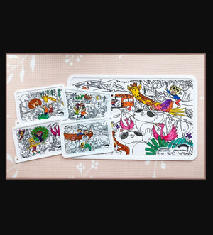 COLOUR ME MATS Timmy & Tammy Rediscovering our Wildlife Reserves & Exploring our Four Wildlife Parks (Duo Colouring Mats Bundle) - playhao - Toy Shop Singapore