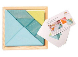 GRIMM'S Creative Set Tangram incl templates,Blue-green - playhao - Toy Shop Singapore