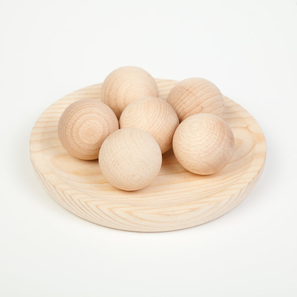 GRAPAT Balls x 6 Natural wood (divisible pack) - playhao - Toy Shop Singapore