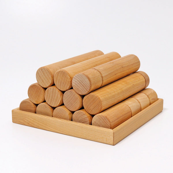 GRIMM'S Large Building Rollers Natural (*) - playhao - Toy Shop Singapore
