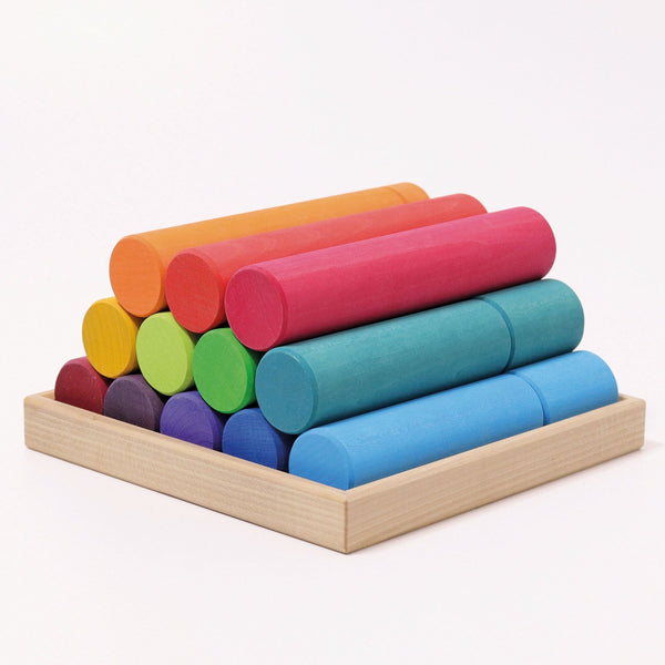 GRIMM'S Large Building Rollers Rainbow - playhao - Toy Shop Singapore