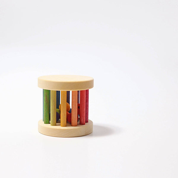 GRIMM'S mini rolling wheel with bells, rainbow colours - playhao - Toy Shop Singapore