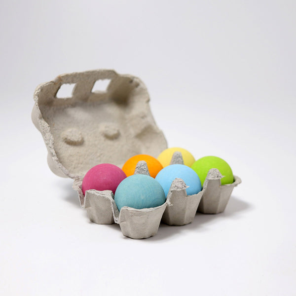 GRIMM'S Pastel Balls / 6 Wooden Balls, Pastel - playhao - Toy Shop Singapore
