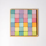 GRIMM'S Square, 36 Cubes, pastel - playhao - Toy Shop Singapore