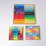 GRIMM'S square, 36 cubes, rainbow (Rainbow Mosaic) - playhao - Toy Shop Singapore