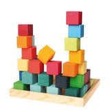 GRIMM'S square, 36 cubes, rainbow (Rainbow Mosaic) - playhao - Toy Shop Singapore